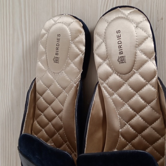 Birdies The Phoebe Velvet Mule Slides Leather Upper Womens Size 11 - Picture 4 of 8